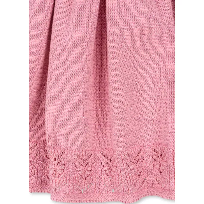 Rochita din tricot dublu de bumbac organic LAPIS - POWDER PINK - Konges Sløjd