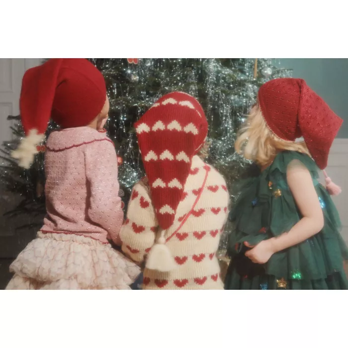 Caciula de elf tricotata din lana - Christmas Stripe - Konges Sløjd