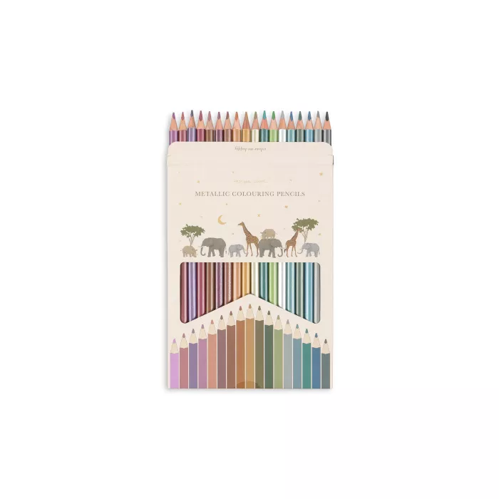 Creioane de colorat cu culori metalice - 18 bucati - MULTICOLORE - Konges Sløjd