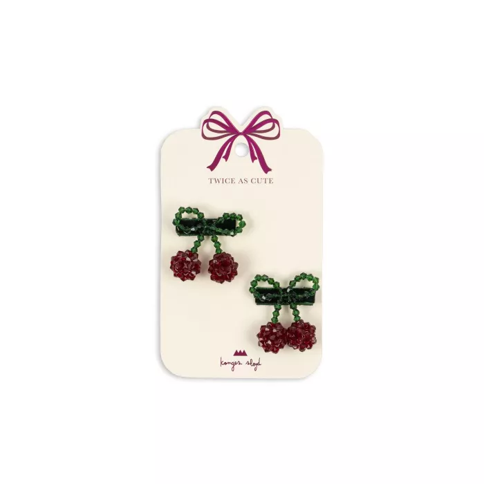 Agrafa din margelute pentru fetite - set de 2 - CHERRY - Konges Sløjd