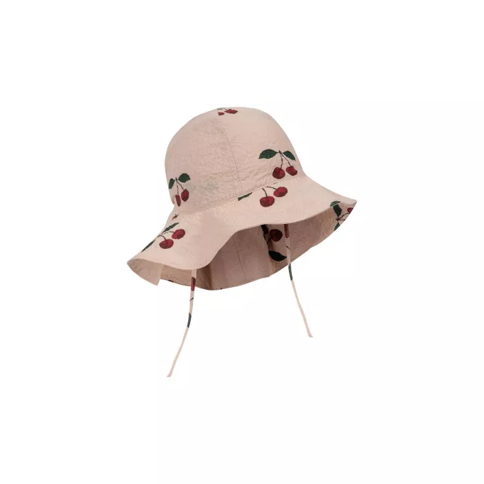 Palarie de soare din bumbac organic ELIN - MA GRANDE CERISE PINK - Konges Sløjd