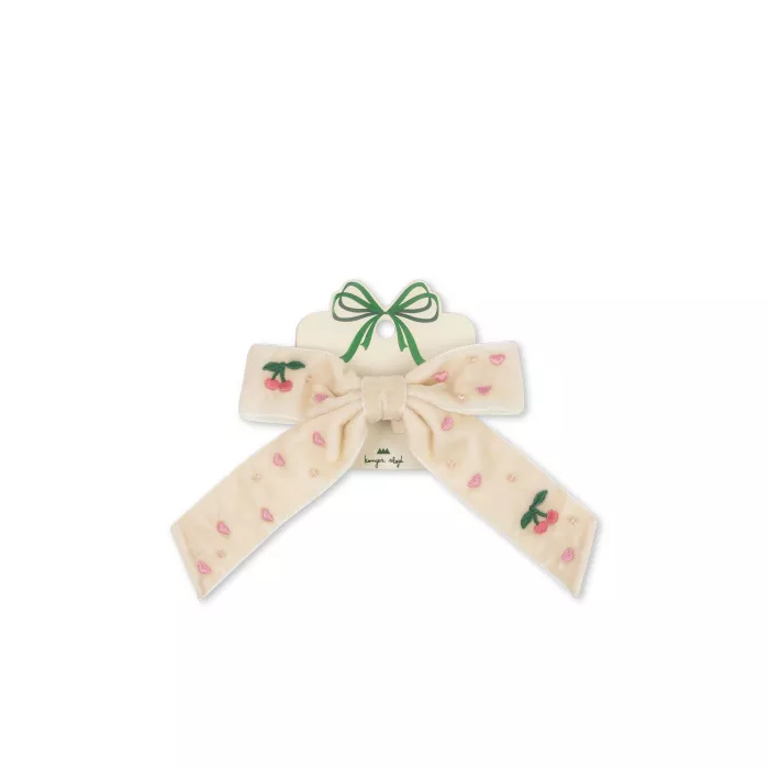 Agrafa cu fundita din catifea - VELVET - PEARL IVORY - Konges Sløjd