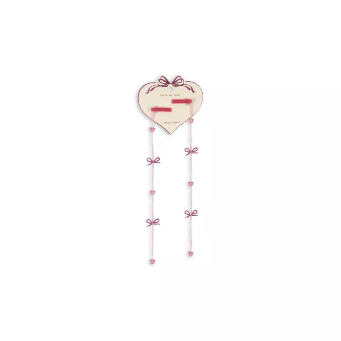 Agrafa decorativa din margelute pentru fetite - set de 2 - PINK BOW - Konges Sløjd