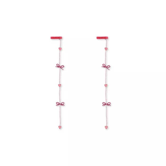 Agrafa decorativa din margelute pentru fetite - set de 2 - PINK BOW - Konges Sløjd