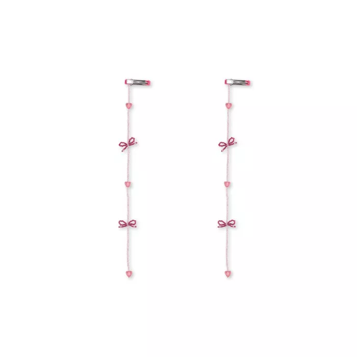 Agrafa decorativa din margelute pentru fetite - set de 2 - PINK BOW - Konges Sløjd