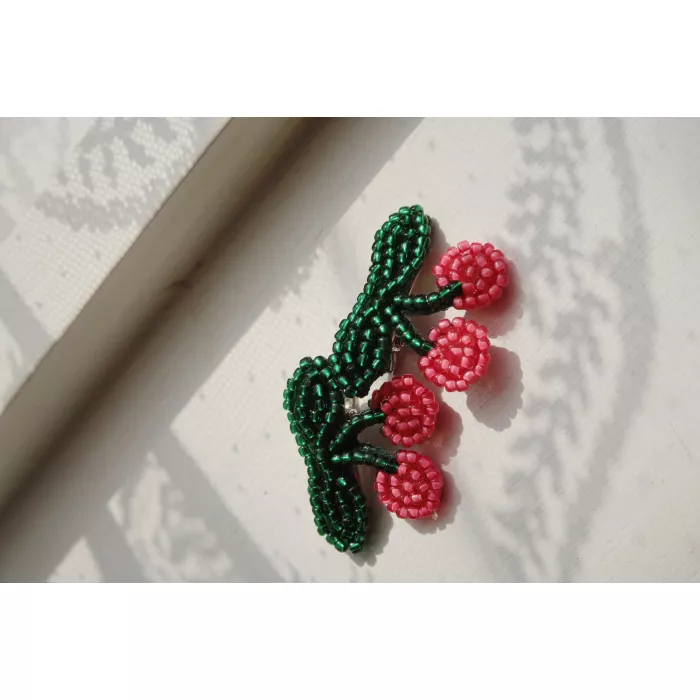 Agrafa cu clips din margelute pentru fetite - set de 2 - CHERRY - Konges Sløjd