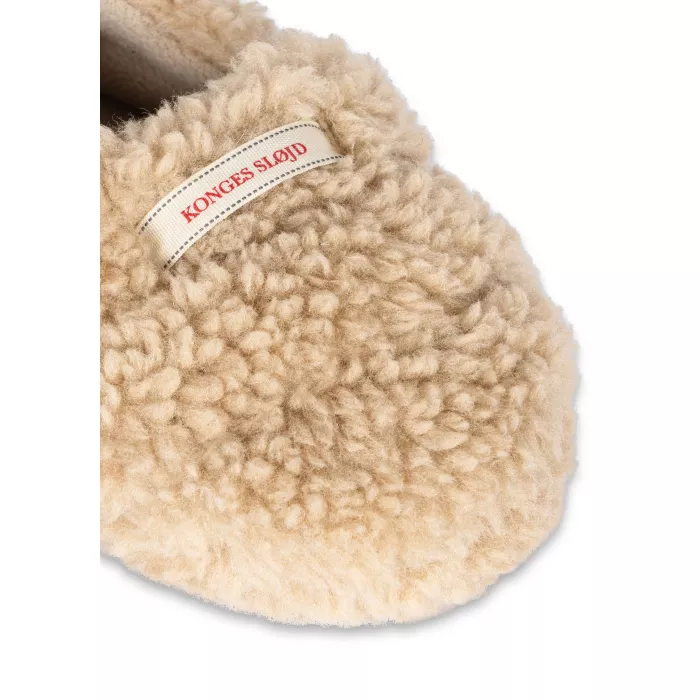 Papuci de casa din material teddy GLOBE - CREAM OFF WHITE - Konges Sløjd