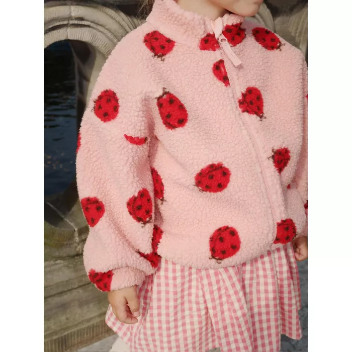 Jacheta din material teddy - LADYBUG PINK - Konges Sløjd