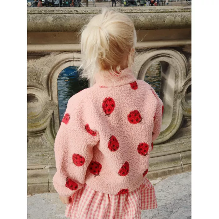 Jacheta din material teddy - LADYBUG PINK - Konges Sløjd