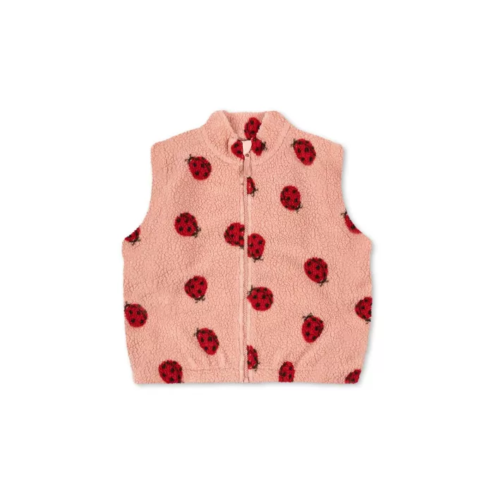 Vesta din material teddy Jody - LADY BUG PINK - Konges Sløjd