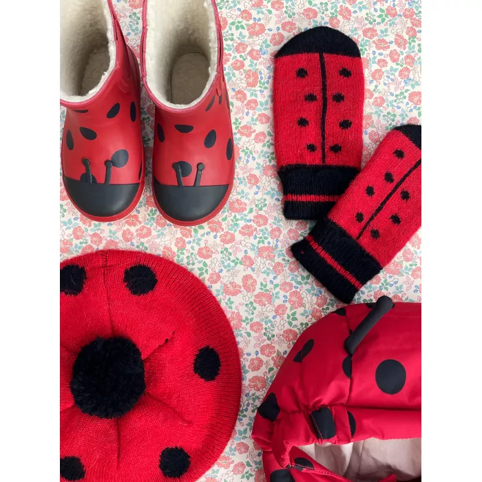 Manusi din lana merinos pentru copii - LADYBUG - BARBADOS CHERRY - Konges Sløjd