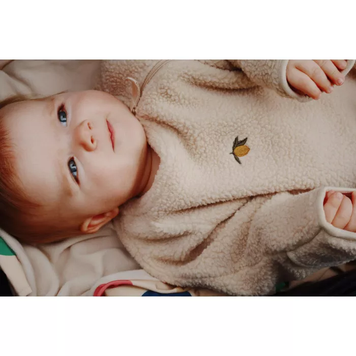 Salopeta pentru bebelusi din material teddy SAFA - OXFORD TAN - Konges Sløjd