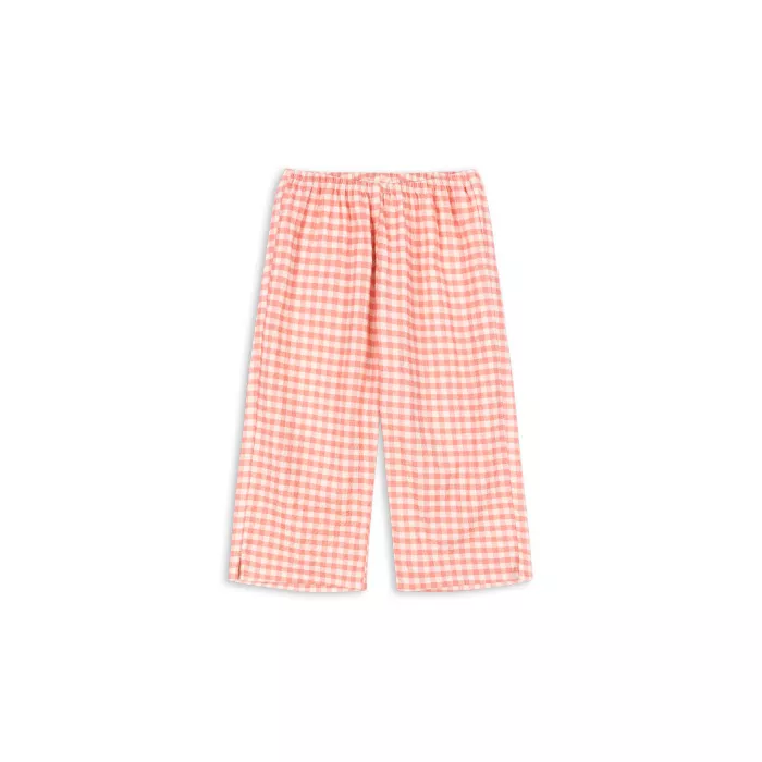Pantaloni editie speciala Rosie Huntington Whiteley - Bella - PEACH BLOSSOM CHECK - Konges Sløjd