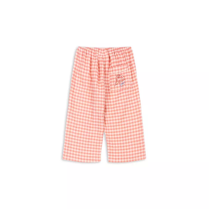 Pantaloni editie speciala Rosie Huntington Whiteley - Bella - PEACH BLOSSOM CHECK - Konges Sløjd