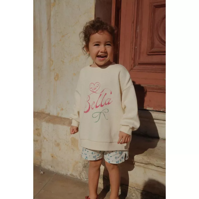 Bluza din bumbac organic editie speciala Rosie Huntington Whiteley - Bella - Antique White  - Konges Sløjd