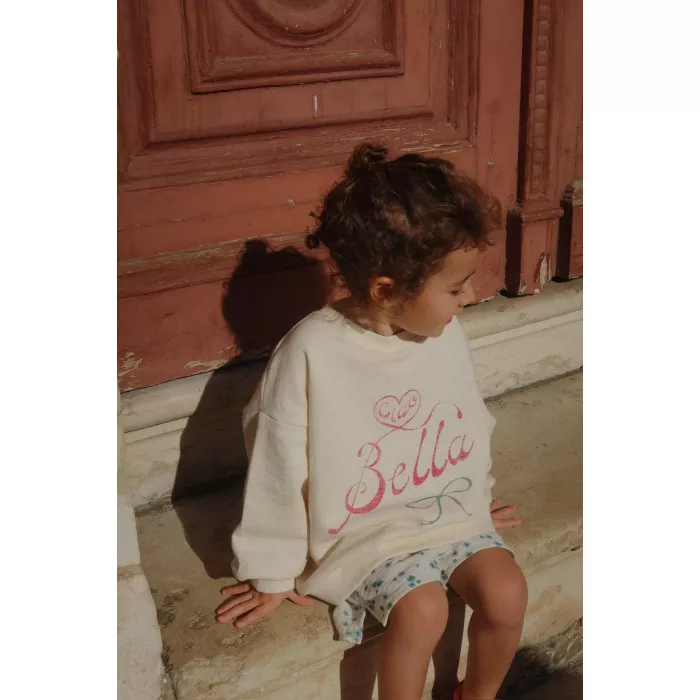 Bluza din bumbac organic editie speciala Rosie Huntington Whiteley - Bella - Antique White  - Konges Sløjd