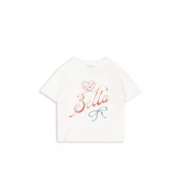 Tricou din bumbac organic editie speciala Rosie Huntington Whiteley - Bella - Antique White  - Konges Sløjd