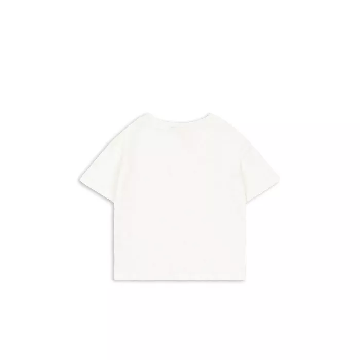 Tricou din bumbac organic editie speciala Rosie Huntington Whiteley - Bella - Antique White  - Konges Sløjd