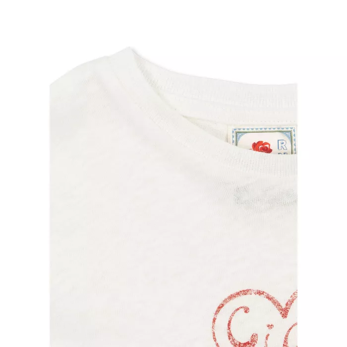 Tricou din bumbac organic editie speciala Rosie Huntington Whiteley - Bella - Antique White  - Konges Sløjd