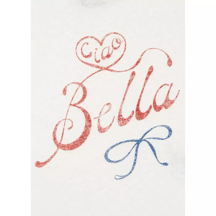 Tricou din bumbac organic editie speciala Rosie Huntington Whiteley - Bella - Antique White  - Konges Sløjd