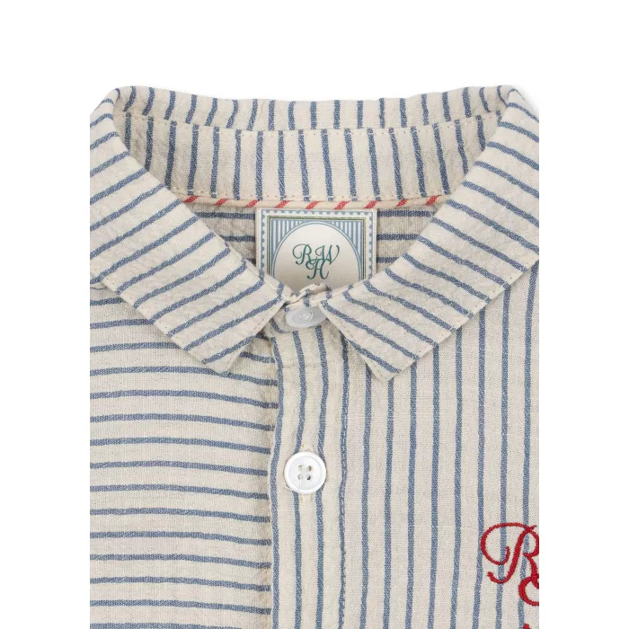 Camasa din bumbac organic editie speciala Rosie Huntington Whiteley - Duo - Stripe Blue - Konges Sløjd