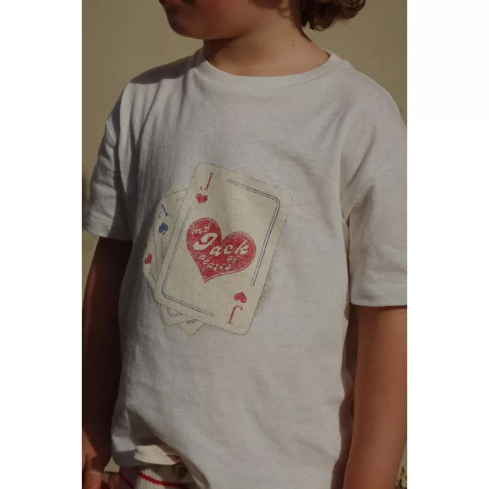 Tricou din bumbac organic editie speciala Rosie Huntington Whiteley - Jack - Antique White  - Konges Sløjd