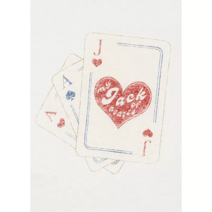 Tricou din bumbac organic editie speciala Rosie Huntington Whiteley - Jack - Antique White  - Konges Sløjd