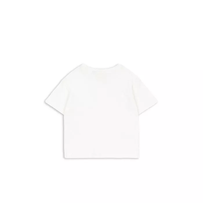 Tricou din bumbac organic editie speciala Rosie Huntington Whiteley - Jack - Antique White  - Konges Sløjd