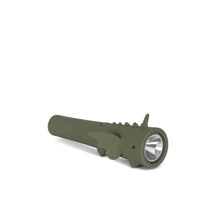 Lanterna din silicon cu LED si incarcare USB - DRAGON - Olivine - Konges Sløjd