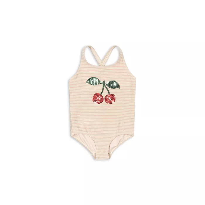 Costum de baie intreg fara maneci cu protectie UV 50+ - JADE - ROSE STRIPE - Konges Sløjd