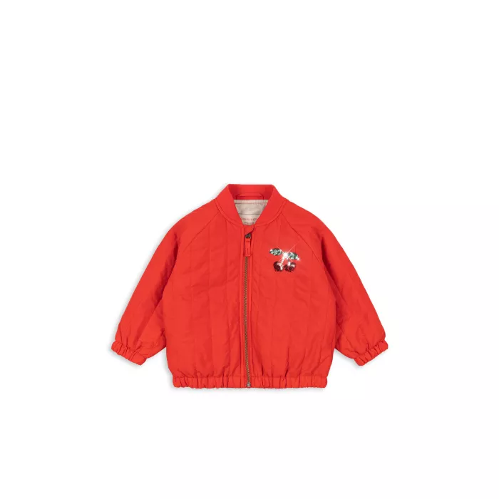 Jacheta bomber pentru copii  cu paiete Juno - FIERY RED - Konges Sløjd