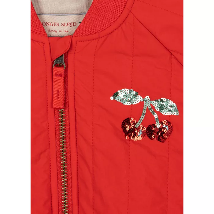 Jacheta bomber pentru copii  cu paiete Juno - FIERY RED - Konges Sløjd