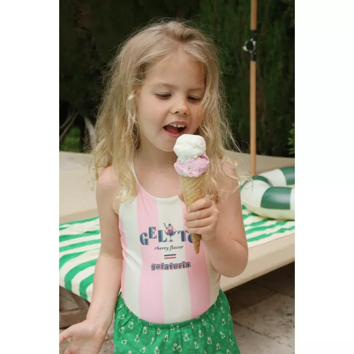 Costum de baie intreg POMIA - CANDY ROSE STRIPE - Konges Sløjd