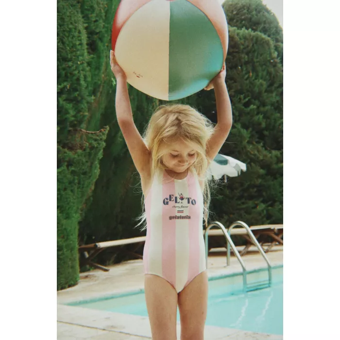Costum de baie intreg POMIA - CANDY ROSE STRIPE - Konges Sløjd