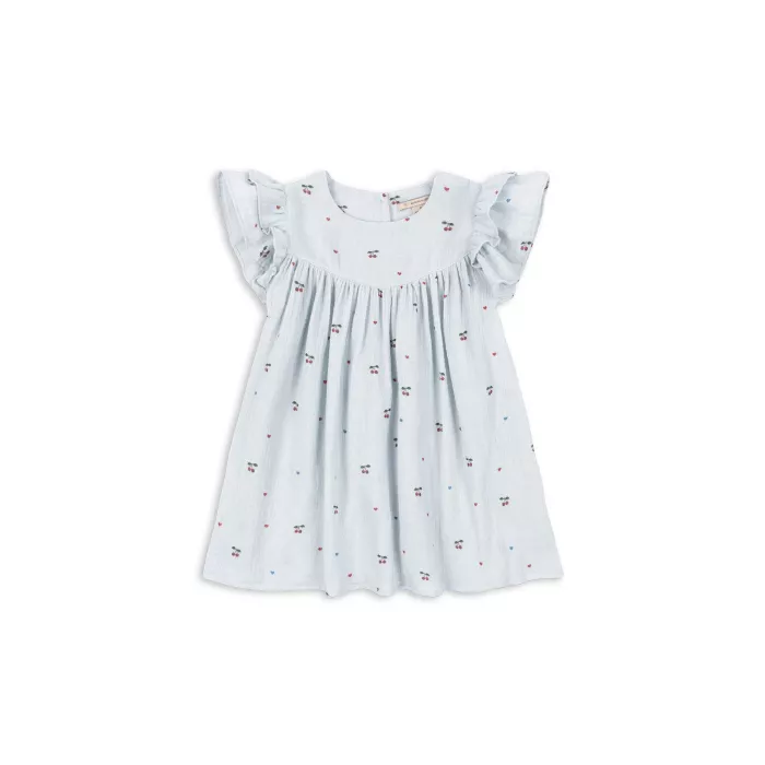 Rochita Coco din bumbac organic - CHERRY BLUE COEUR - Konges Sløjd