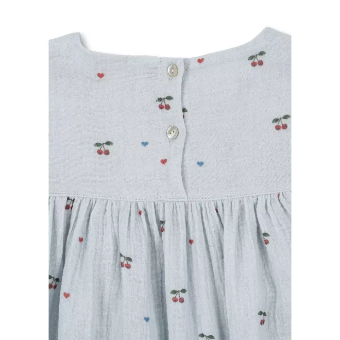 Rochita Coco din bumbac organic - CHERRY BLUE COEUR - Konges Sløjd