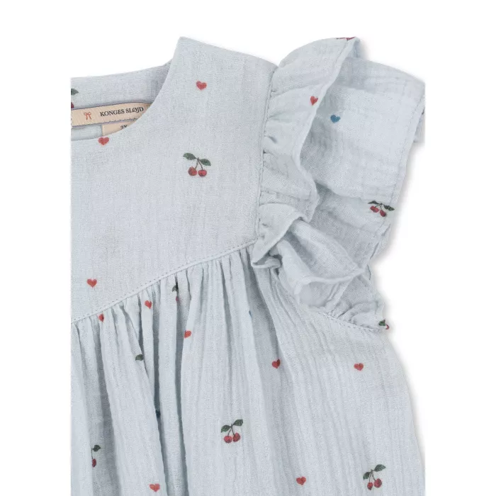 Rochita Coco din bumbac organic - CHERRY BLUE COEUR - Konges Sløjd