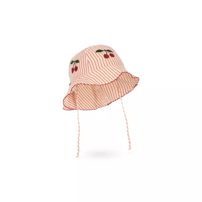 Palarie de soare din bumbac organic ELLIE - AMOUR STRIPE -  Konges Sløjd