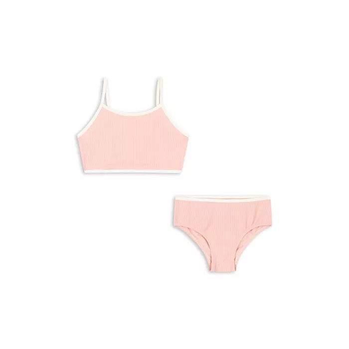 Costum de baie in 2 piese Bowie din poliamida reciclata GRS - POWDER PINK - Konges Sløjd