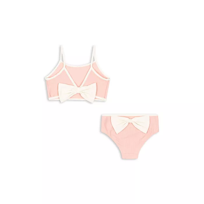 Costum de baie in 2 piese Bowie din poliamida reciclata GRS - POWDER PINK - Konges Sløjd
