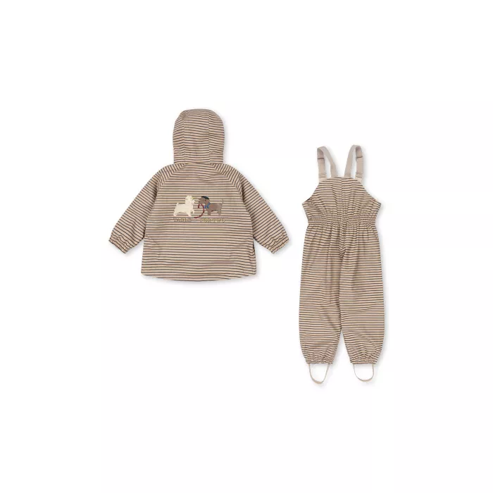 Costum impermeabil pentru ploaie captusit cu fleece - RAINY PALME - STRIPE LA MER - Konges Sløjd