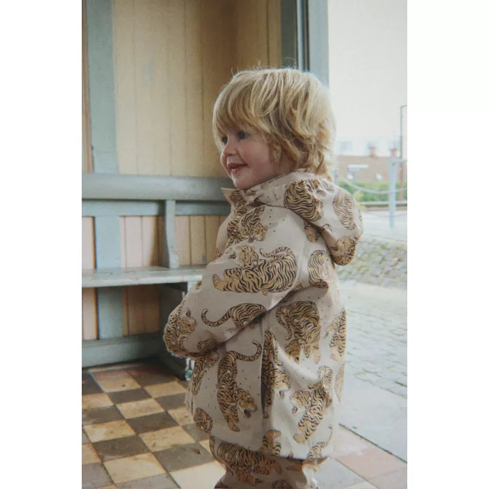 Costum impermeabil pentru ploaie captusit cu fleece - RAINY PALME - PANTHERE BEIGE - Konges Sløjd