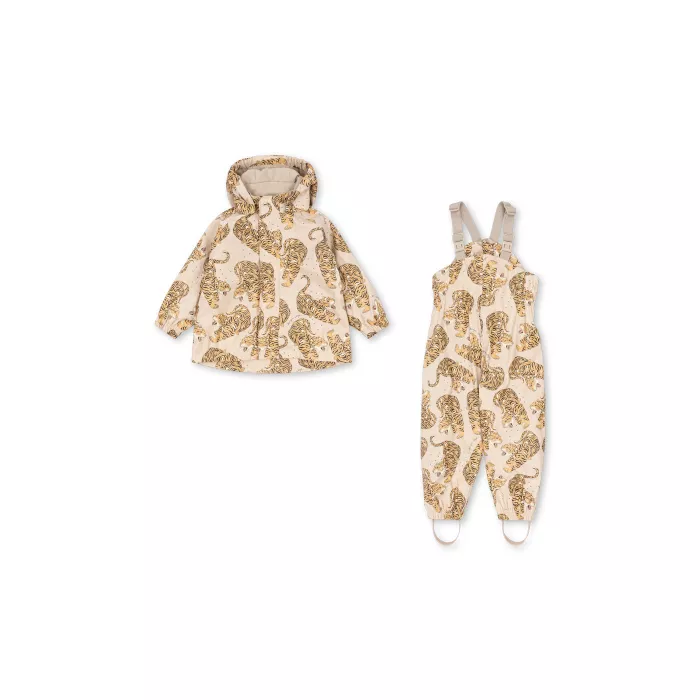 Costum impermeabil pentru ploaie captusit cu fleece - RAINY PALME - PANTHERE BEIGE - Konges Sløjd