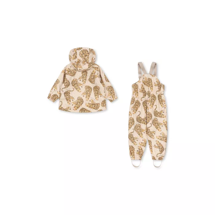 Costum impermeabil pentru ploaie captusit cu fleece - RAINY PALME - PANTHERE BEIGE - Konges Sløjd