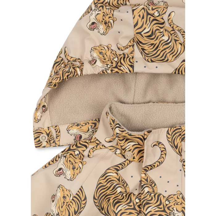 Costum impermeabil pentru ploaie captusit cu fleece - RAINY PALME - PANTHERE BEIGE - Konges Sløjd