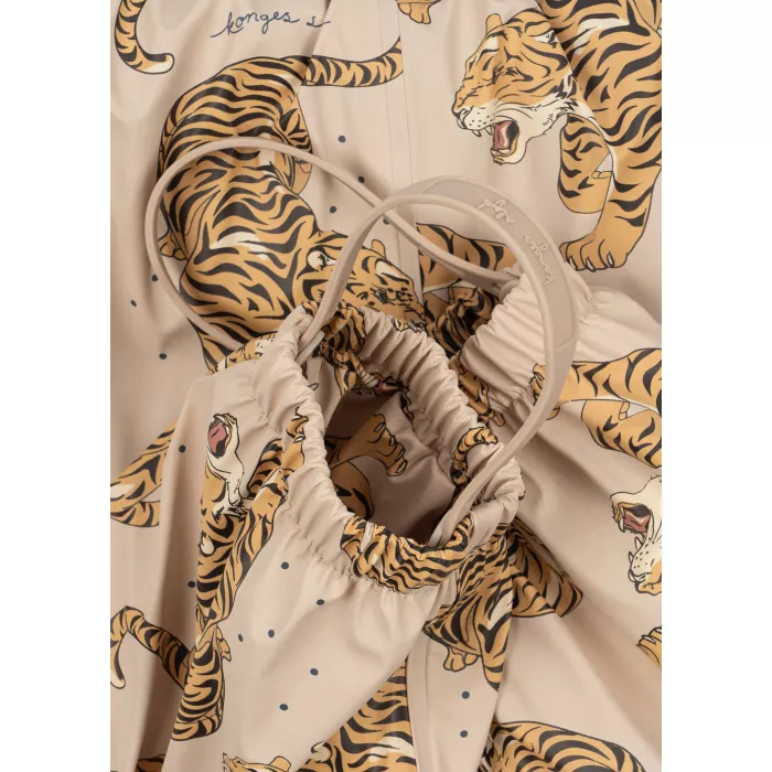 Costum impermeabil pentru ploaie captusit cu fleece - RAINY PALME - PANTHERE BEIGE - Konges Sløjd