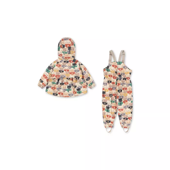 Costum impermeabil pentru ploaie captusit cu fleece - RAINY PALME  - LIKE CATS AND DOGS - Konges Sløjd