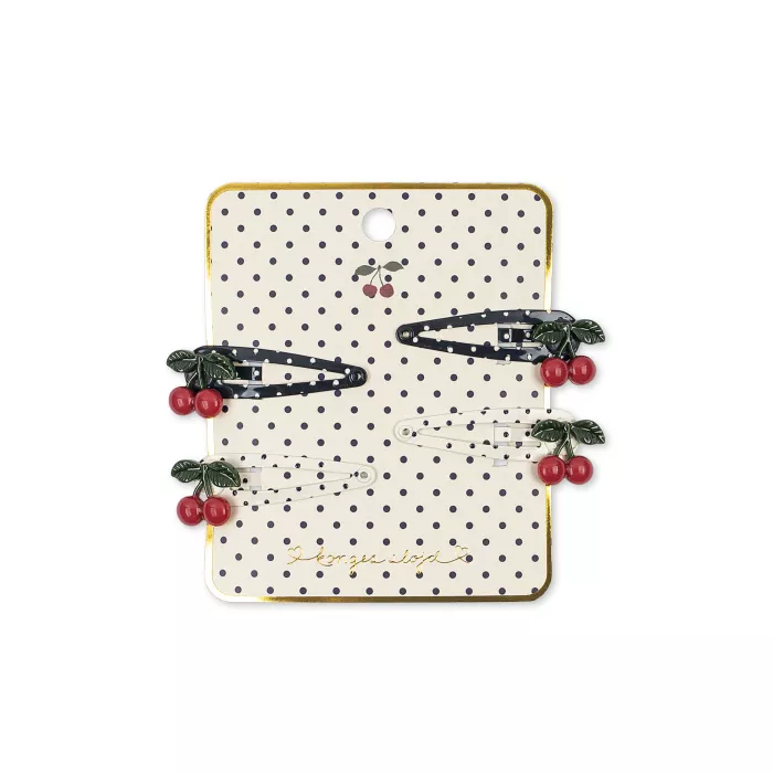 Agrafa de par cu funda - set 4 bucati - Cherry Dot - Multicolor - Konges Sløjd