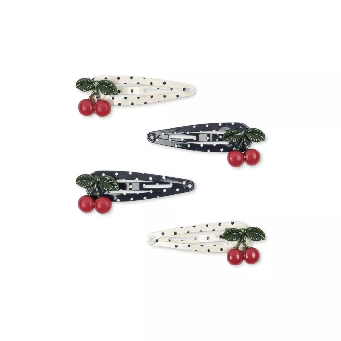 Agrafa de par cu funda - set 4 bucati - Cherry Dot - Multicolor - Konges Sløjd