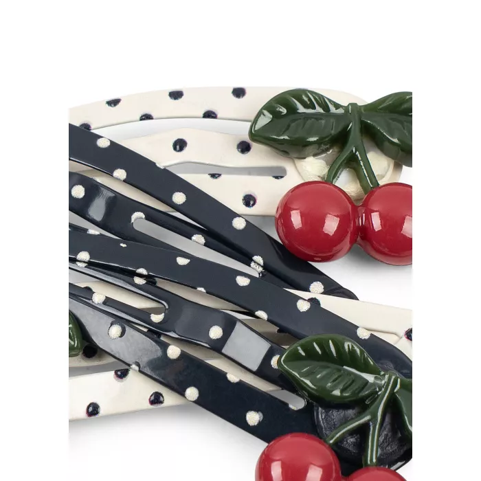 Agrafa de par cu funda - set 4 bucati - Cherry Dot - Multicolor - Konges Sløjd